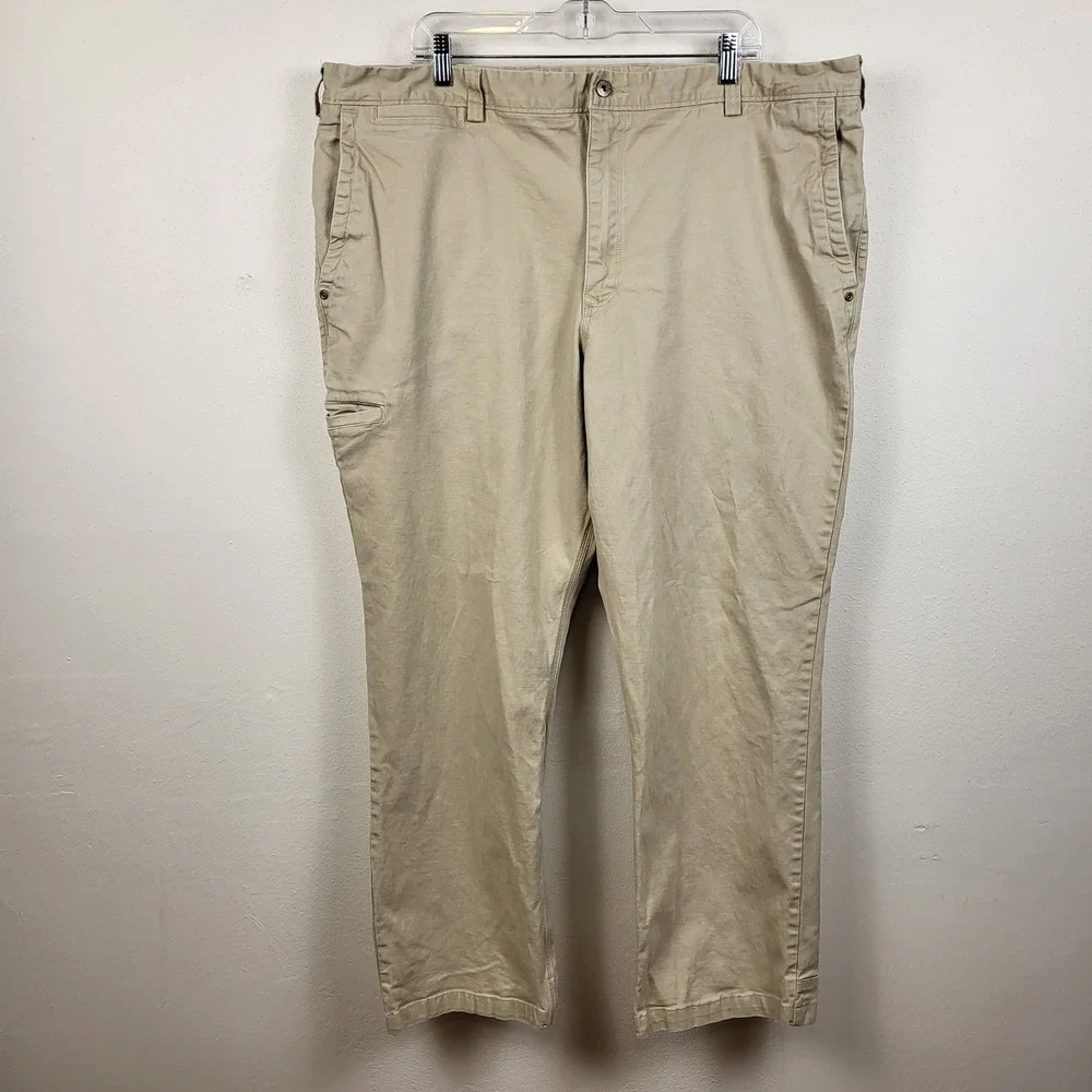 Duluth Trading Ballroom Flex Utility Work Pants Mens 44x32 Tan Straight Leg
